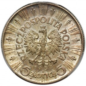 Piłsudski 5 złotych 1938 - PCGS MS62