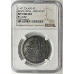 GŁĘBOKI Sztandar 5 złotych 1930 - NGC UNC - RZADKOŚĆ