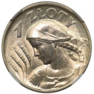 Kobieta i kłosy 1 złoty 1925 - NGC MS63