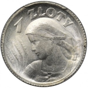 Kobieta i kłosy 1 złoty 1924 - PCGS MS62