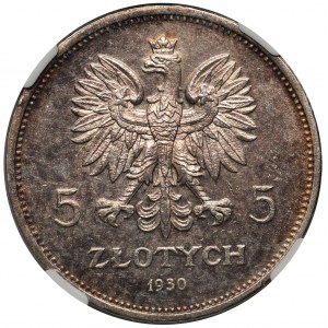 Sztandar 5 złotych 1930 - NGC MS62