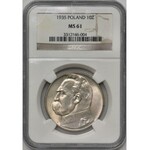 Piłsudski 10 złotych 1935 - NGC MS61