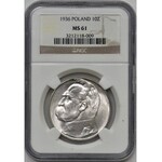 Piłsudski 10 złotych 1936 - NGC MS61