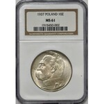 Piłsudski 10 złotych 1937 - NGC MS61