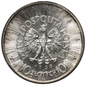 Piłsudski 10 złotych 1938 - PCGS MS63