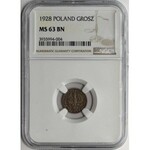 1 grosz 1928 - NGC MS63 BN