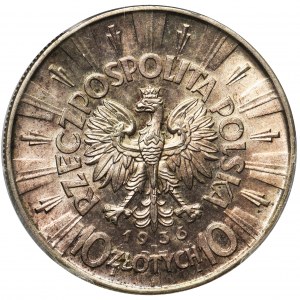 Piłsudski 10 złotych 1936 - PCGS MS64
