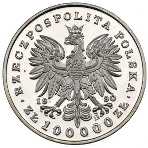 Mały TRYPTYK 100.000 złotych 1990 - Piłsudski