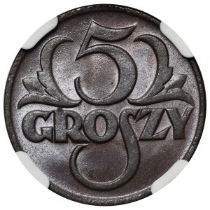 5 groszy 1925 - NGC MS65 BN - PIĘKNA