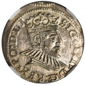 Zygmunt III Waza, Trojak Ryga 1590 - NGC MS64