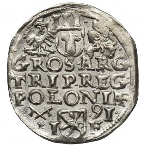 Zygmunt III Waza, Trojak Poznań 1591 - szeroka twarz