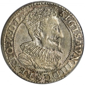 Zygmunt III Waza, Szóstak Malbork 1596 - PCGS AU55 - mała głowa
