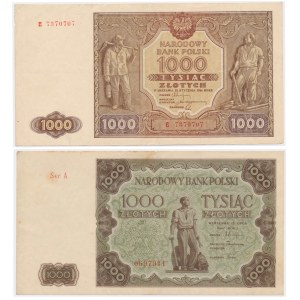 Zestaw - 1.000 złotych 1946/7 - (2szt.)