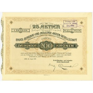 Spółka Akcyjna Górnictwa i Przemysłu Naftowego, Em.2, 200 koron 1921