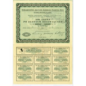 Towarzystwo Akcyjne Łódzkiej Fabryki Nici, 100 x 900 złotych 1931