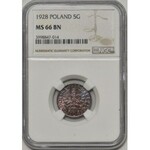 5 groszy 1928 - NGC MS66 BN