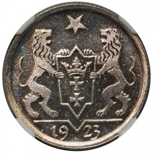 Wolne Miasto Gdańsk - 1 gulden 1923 NGC PF64 - stempel lustrzany 