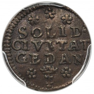 August III Sas, Szeląg Gdańsk 1757 - PCGS MS62 BN