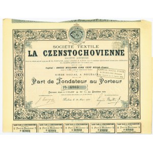 La Czenstochovienne (Towarzystwo Przędzalnicze Częstochowianka) - 1900 rok