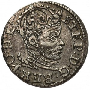 Stefan Batory, Trojak Ryga 1584 - rozetka z łodygą 