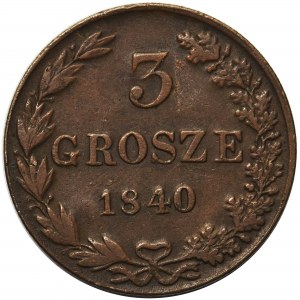 3 grosze 1840 MW, Warszawa