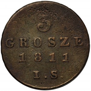 Księstwo Warszawskie, 3 grosze 1811 I.S.