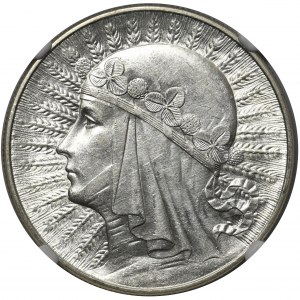 Głowa Kobiety 10 złotych 1932 Warszawa - NGC AU58