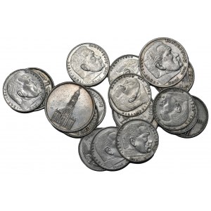 Niemcy - Zestaw srebrnych monet - Hindemburg/Kościół (18szt.)