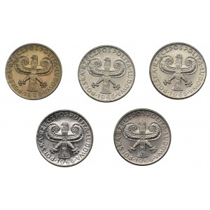 10 złotych 1966 Mała kolumna - Zestaw (5 szt.) - mennicze z banku