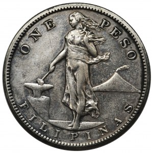 USA - Filipiny, pod zarządem USA, 1 peso 1909 S, San Francisco, 