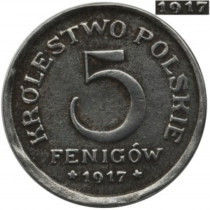 Królestwo Polskie, 5 fenigów 1917 - otwarta 9 