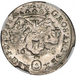 Jan III Sobieski, Szóstak Bydgoszcz 1678 - NGC AU50