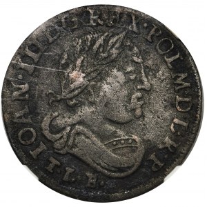 Jan III Sobieski, Szóstak 1687 - Fałszerstwo z epoki - NGC VF - bardzo rzadki