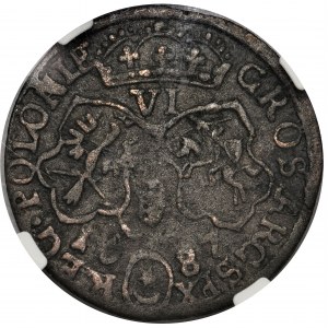 Jan III Sobieski, Szóstak 1687 - Fałszerstwo z epoki - NGC VF - bardzo rzadki