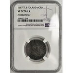 Jan III Sobieski, Szóstak 1687 - Fałszerstwo z epoki - NGC VF - bardzo rzadki