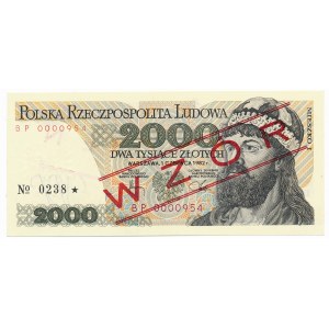 2.000 złotych 1982 WZÓR BP 000954 No. 0238