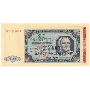 150 Lat Banku Polskiego nadruki 20 i 100 złotych 1948