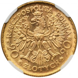 Chrobry 20 złotych 1925 - NGC MS63