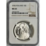 Piłsudski 10 złotych 1936 - NGC MS65