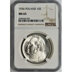 Piłsudski 10 złotych 1936 - NGC MS65