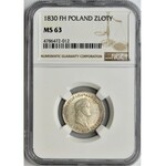 Królestwo Polskie, 1 złoty polski 1830 F.H. - NGC MS63 