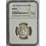 Jan III Sobieski, Szóstak Bydgoszcz 1681 TLB - NGC MS63