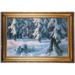 Jan Grubiński (1874 Warsaw - 1945 Rabka Zdrój), Forest winter landscape