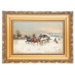 Alfred Steinacker - Viorsky (1838 Oedenburg - 1914 Vídeň), Dvojice obrazů - Sáně se třemi koňmi