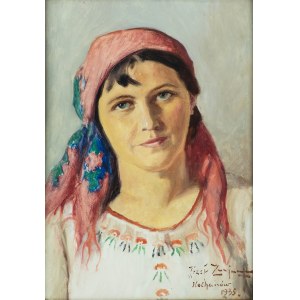 Józef Zając (1890-?), Portrét ženy z Kochanowa, 1935.
