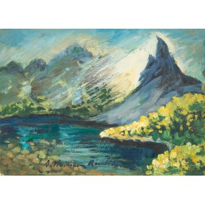 Anna Maślakiewicz-Brzozowska (1912-1986), View of the Monk from the Morskie Oko Lake