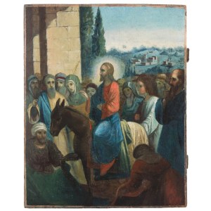 Ikone - Einzug Christi in Jerusalem, Russland, 19. Jahrhundert.