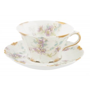 Jugendstiltasse mit Untertasse, Theodore Haviland, Limoges 1903-1925.