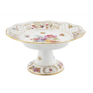 Footed platter with openwork collar, Germany, Schumann, Arzberg (Bavaria), circa 1950.