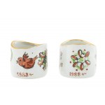 A pair of dishes with an Olympic theme, 1988.